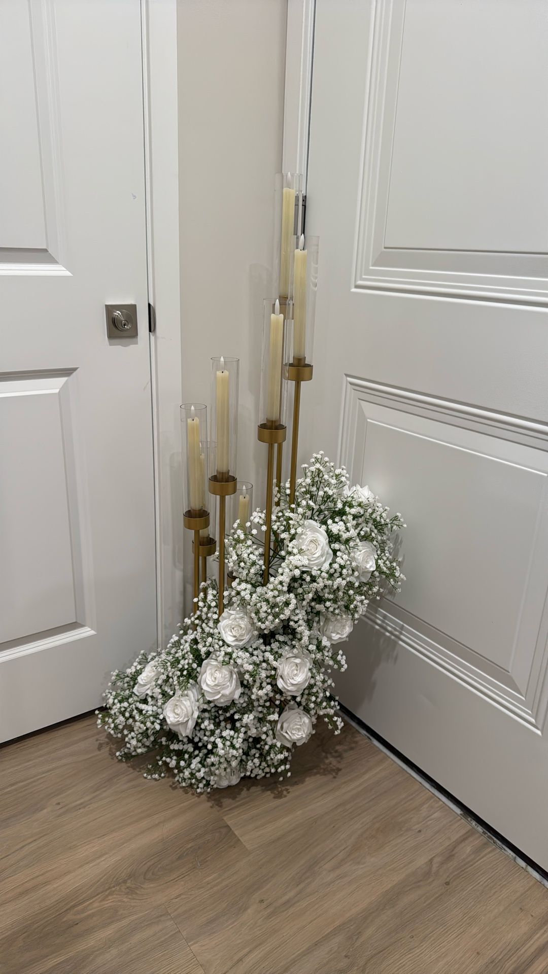 Candelabra Gold Centerpiece 5 Arms Taper Candle Holder