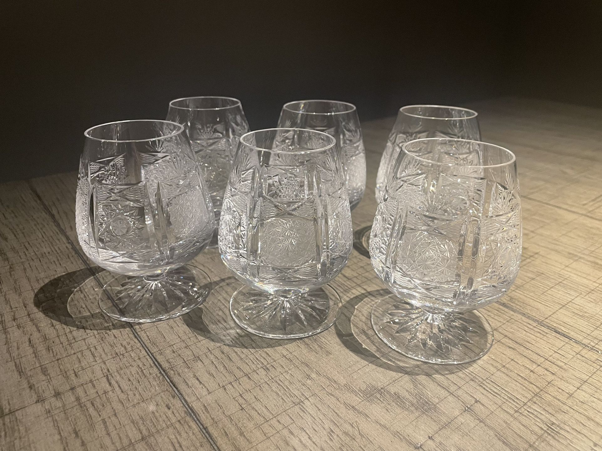 Bohemian Crystal Brandy Glasses
