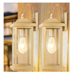 Large Gold Outdoor Sconces Dusk to Dawn 2
