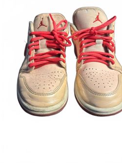 Air Jordan 1 Low Pink and Red Sneakers Size 7