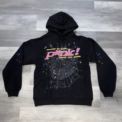 BLACK SP5DER P*NK  HOODIE size Medium 