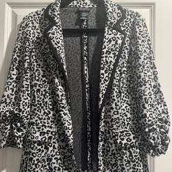 Cheetah print Black and Gray Blazer 