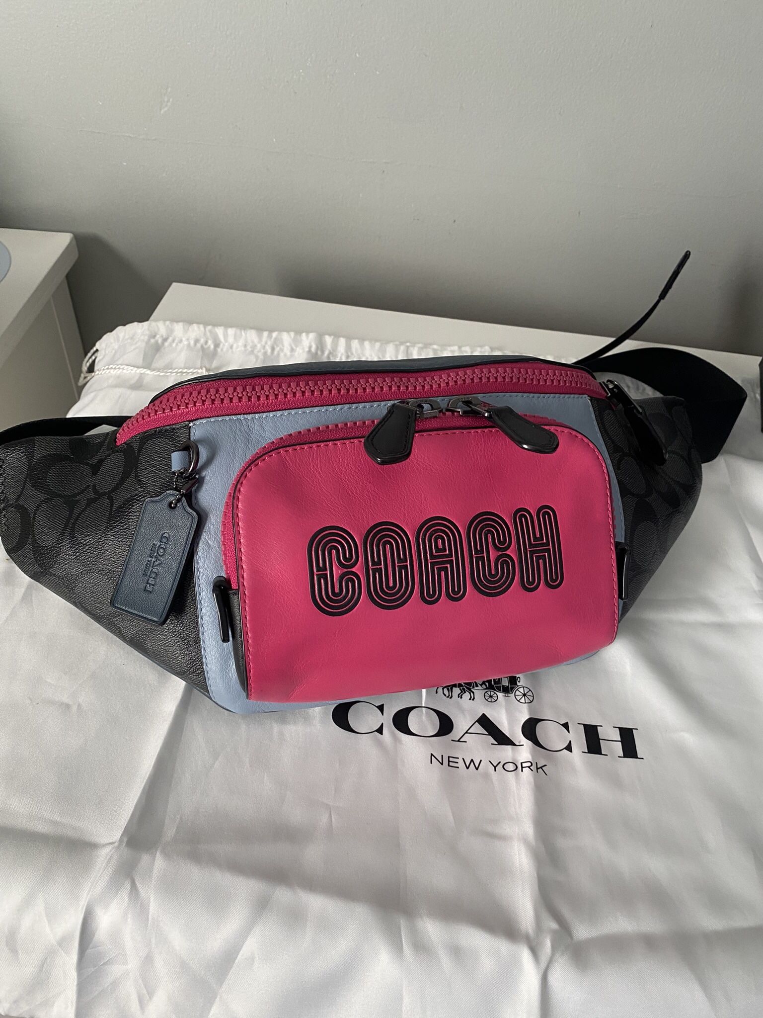 Coach Track Belt Bag In Colorblock Signature Canvas With Coach