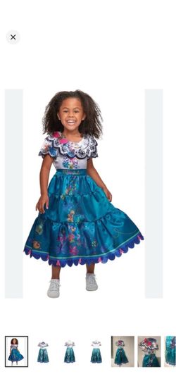 Disney  Encanto Floral Tiered Mirabel Halloween Costume Dress size 4-6X