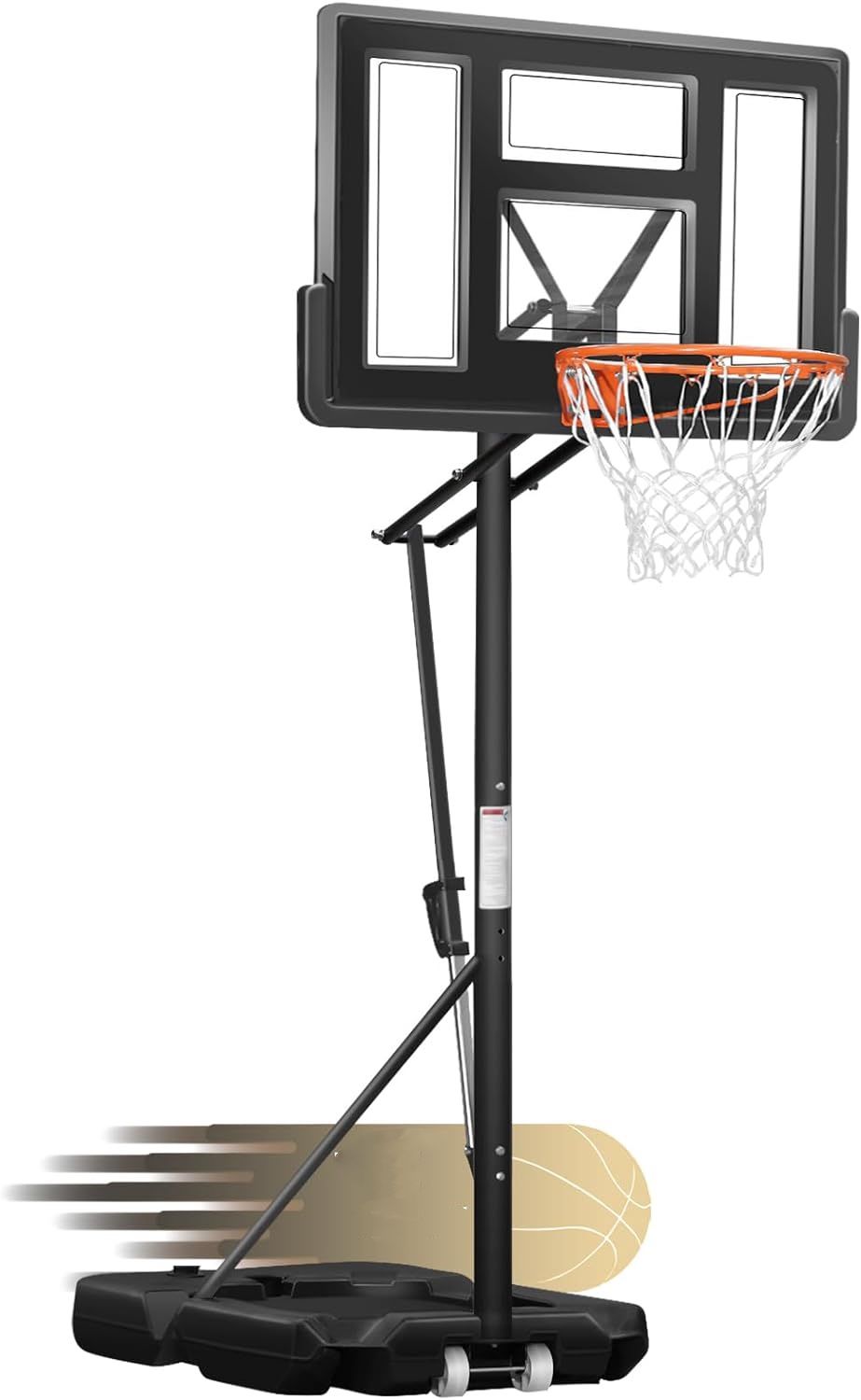 Portable Basketball Hoop Quickly Height Adjusted 4.9-10ft Basketball Goal System with 44” Backboard