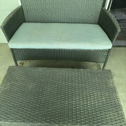 Patio sofa with table