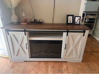 Entertainment center with fireplace