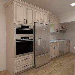 Kitchen Renovation,  Tiles, Vinyl, Cabinets Quartz Countertops.