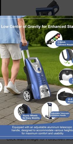 Electric Pressure Washer with Telescopic Handle