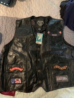Motorcycle vest leather