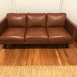 Brown Leather Sofa