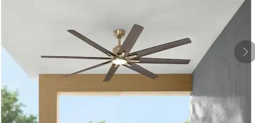 Kensgrove II 72'' Smart Indoor/Outdoor Gold Ceiling Fan with Adjustable White, Remote and Hubspace