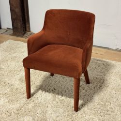 Harris Velvet Dining Armchair - Hale Rust