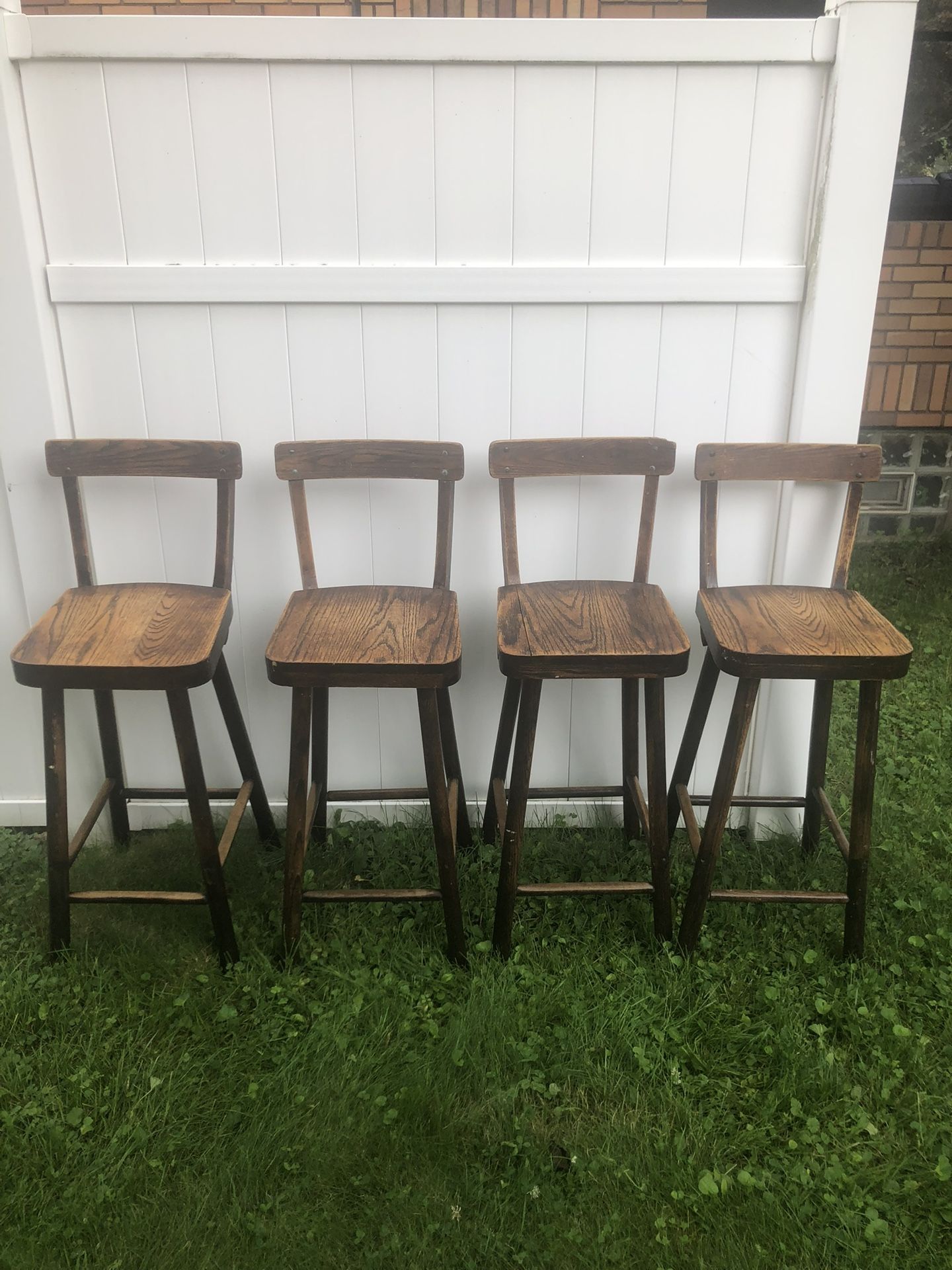 4 Wood Stools please read description comments