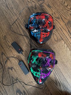 (2) THE PURGE LIGHT UP HALLOWEEN MASKS