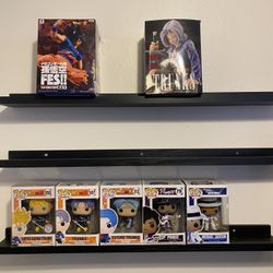 (4) Shelves For Decor, Pop toys, Cameras