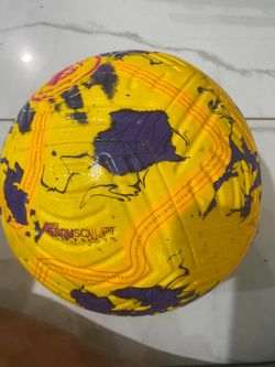 Nike Aerowsculpt Premier League Soccer Ball Size 5 Yellow Purple