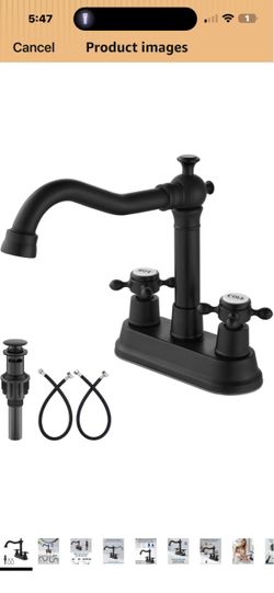 Matte Black Two-Handle Bathroom Faucet