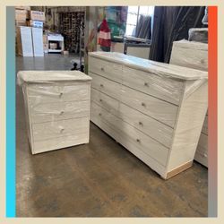 Dresser/ Eight Drawers Dresser And Nightstand 
