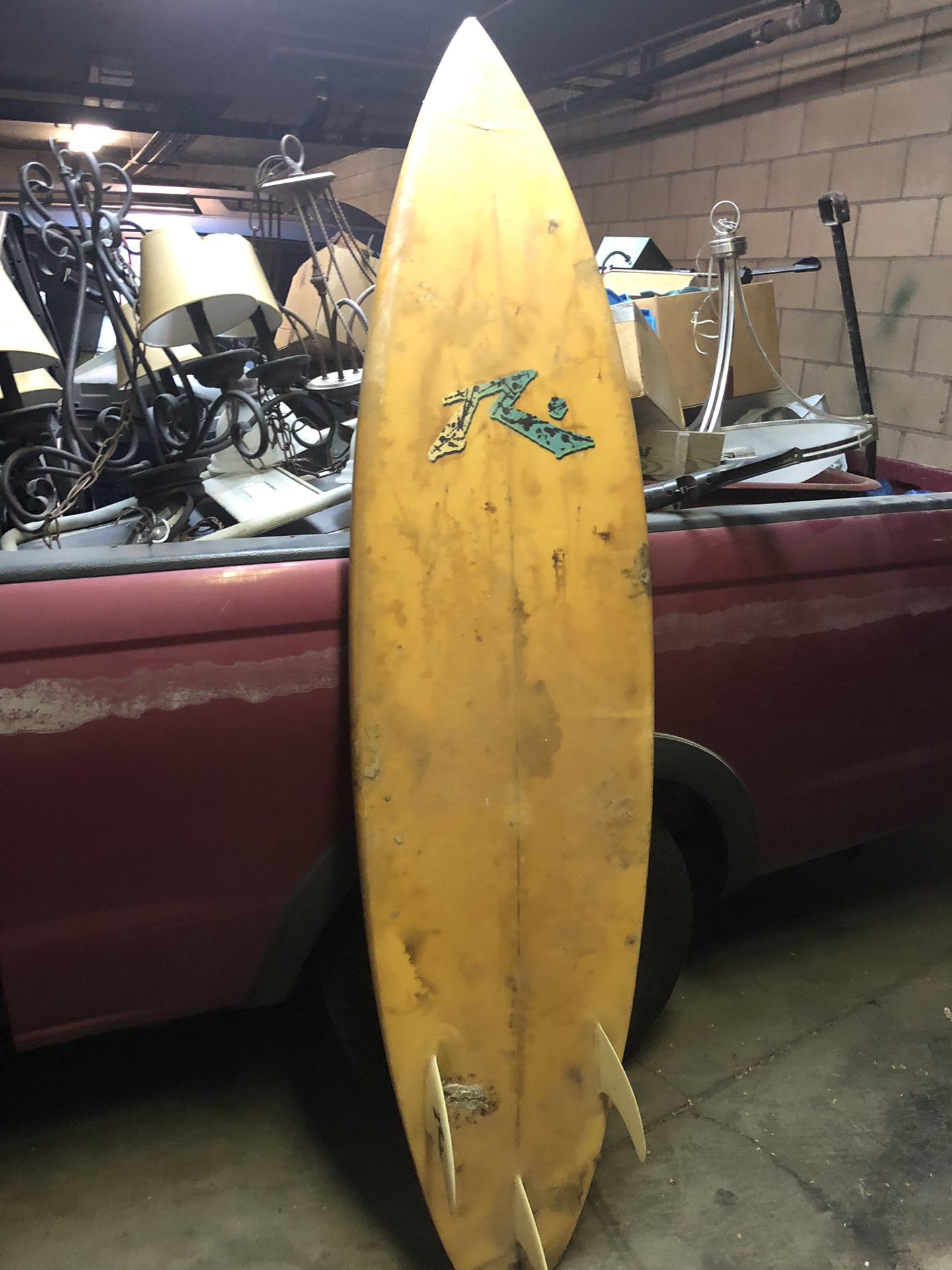 Surfboard with cover for restoration or just fun