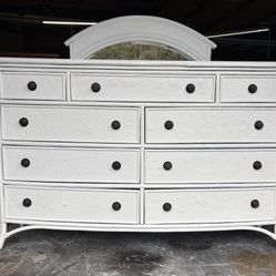 Dresser With Mirror Custom Painted 