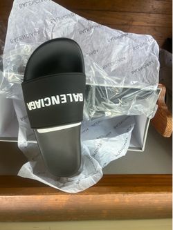 Balenciaga Men’s Size 42/9 US Black & White Slides/Sandals