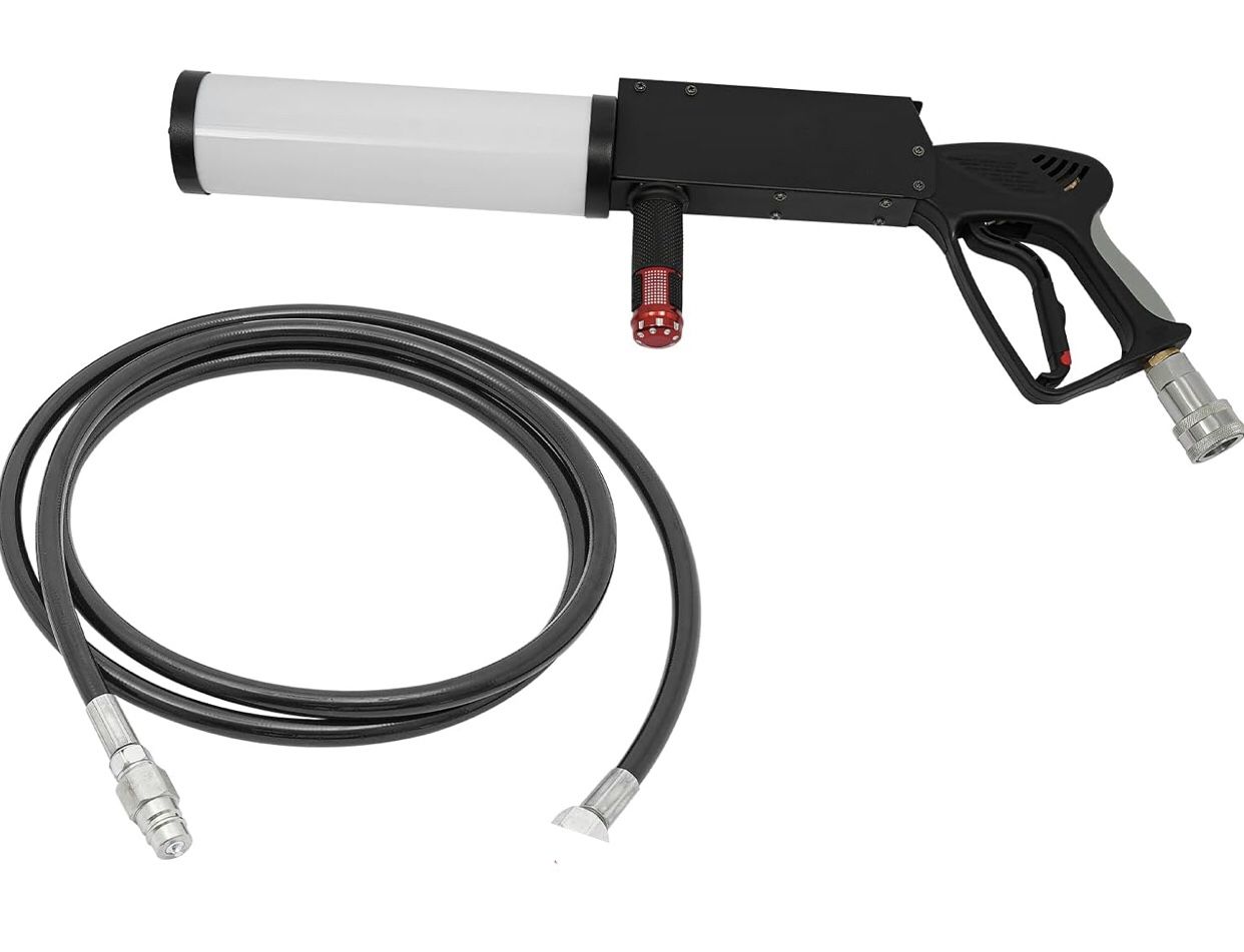 LED CO2 Fog Smoke Machine, Handheld LED CO2 Cannon RGB Fog Jet Machine DJ Effects Fogger Smoke for Halloween Stage Nightclub Concert Live Party 3