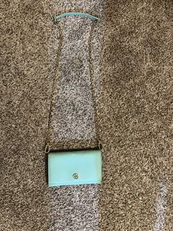 Tory Burch Emerson Saffiano Leather Chain Wallet – Mint Green $120 (Excellent condition)