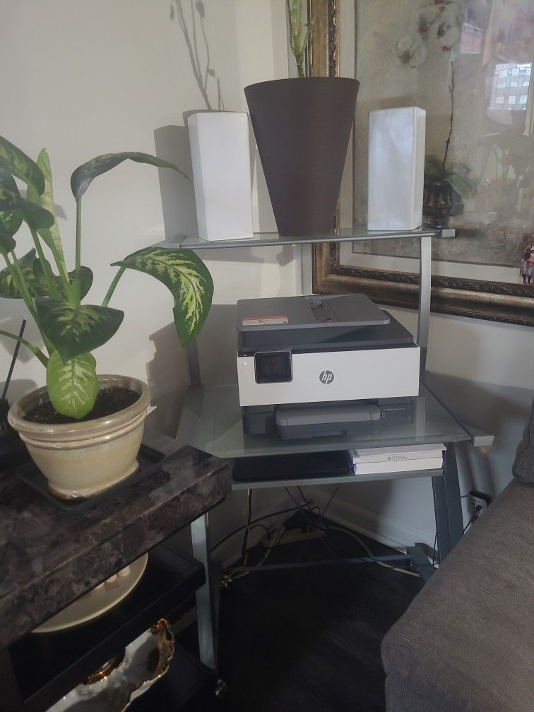 Chrome , Glass Computer Stand