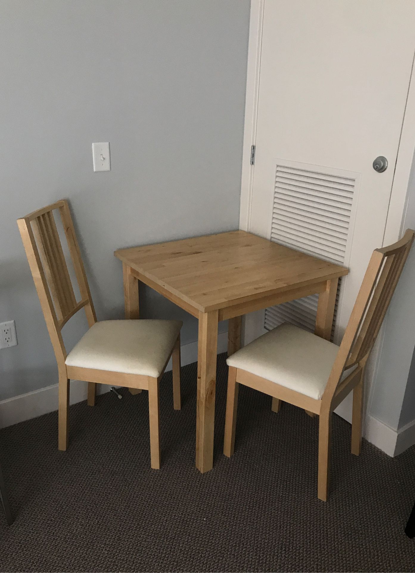 Small Wooden Dining Table + Chairs