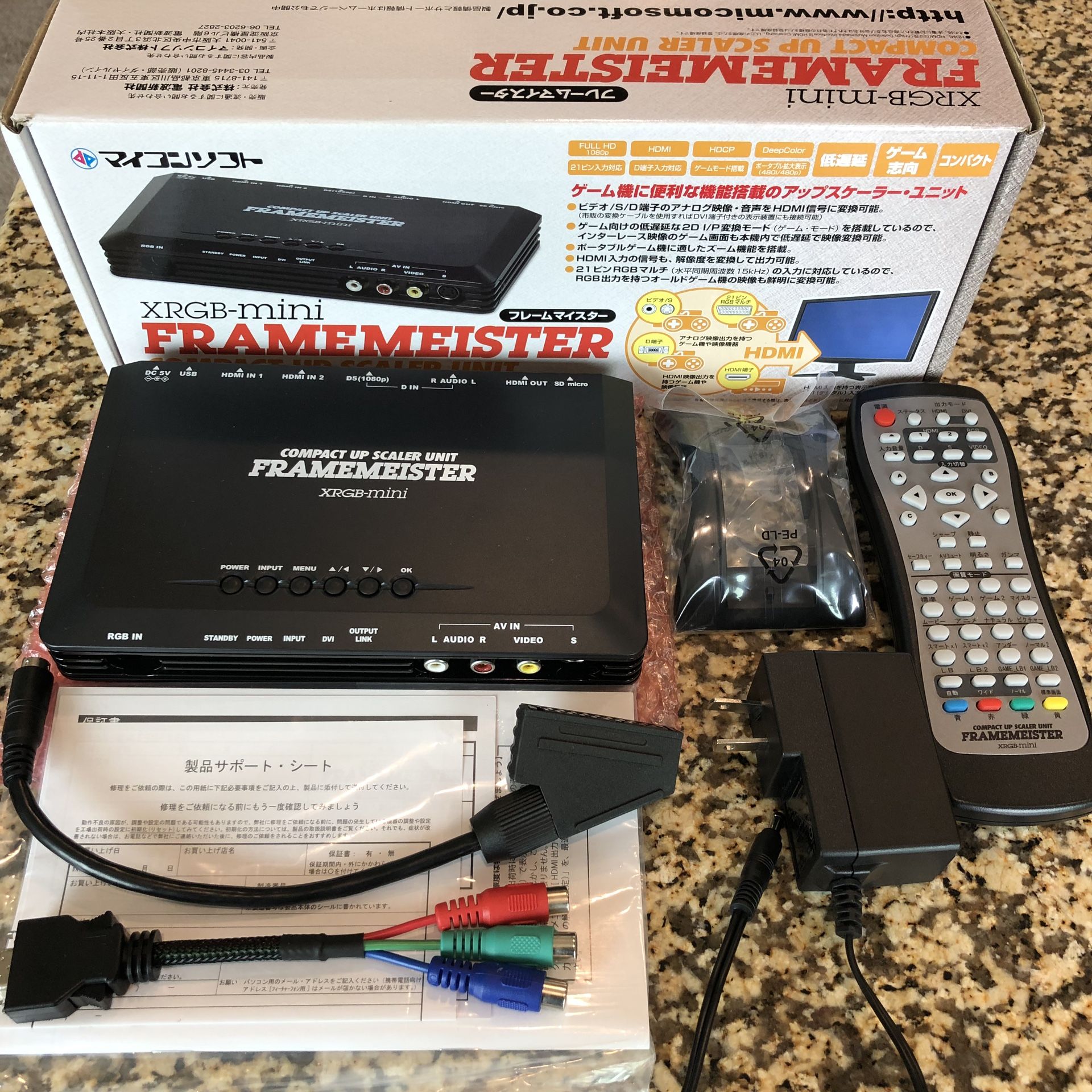 Framemeister Upscaler XRGB Mini with RGB SCART & Component Cables. Complete In Box!
