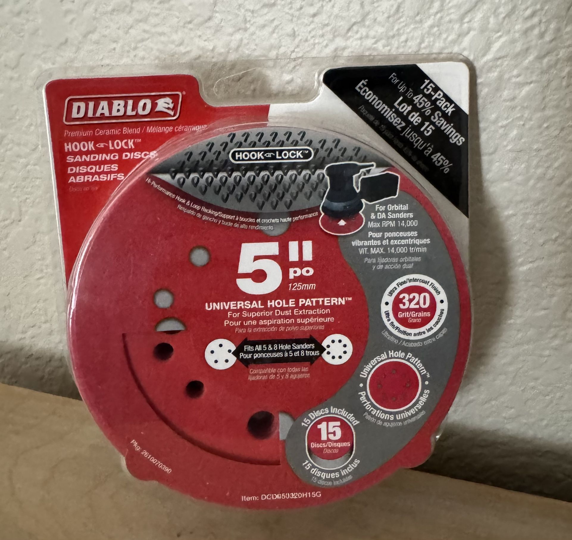 Diablo 5inch 320-Grit Random Orbital Sanding Discs