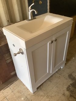 Two Door Vanity w/ Top and Faucet