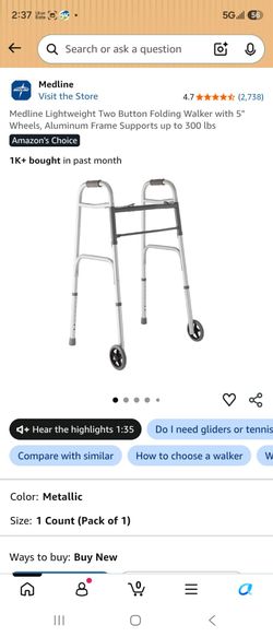 Midline folding walker