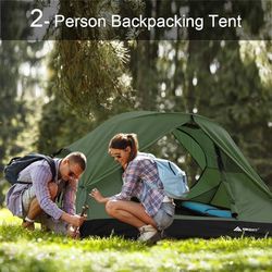Camping Tent 2/3 Person, Backpacking Tent Waterproof Windproof, Instant Tent