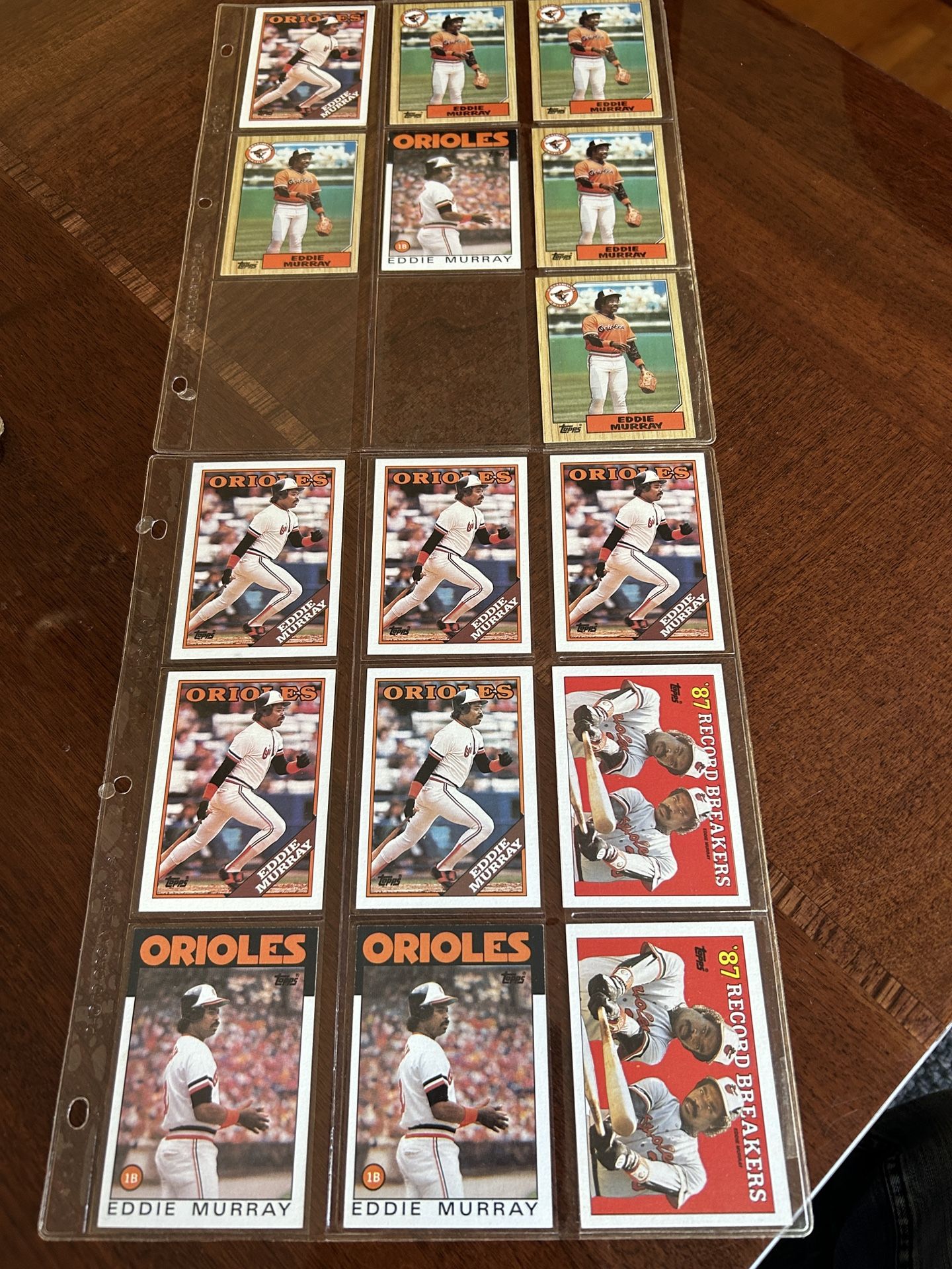 Eddie Murray Baltimore Orioles baseball card collection Mint Condition a lot of 16 cards, 1985 to 1987