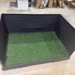 Dog Grass Pad with High Walls and Tray, Indoor Potty Tray for Puppy Training, Pee Pad Holder with Artificial Grass and Drainage
