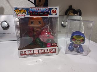 He Man on battle  cat. New. and skeletor Funko POP  action figures.  Good Condition 
