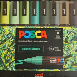 POSCA Water Based Green Shade 8 Colors PC-5M 1.8-2.5mm
