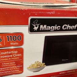 2  1.6 ft.³ 1100 watt countertop microwave oven one in black one in silver $60 each brand magic chef