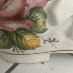 Antique Planter, Large Large, Handpainted Boot, Signed