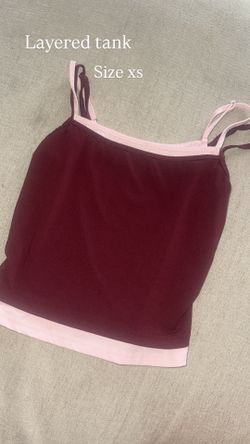 Small layered pink and burgundy tank