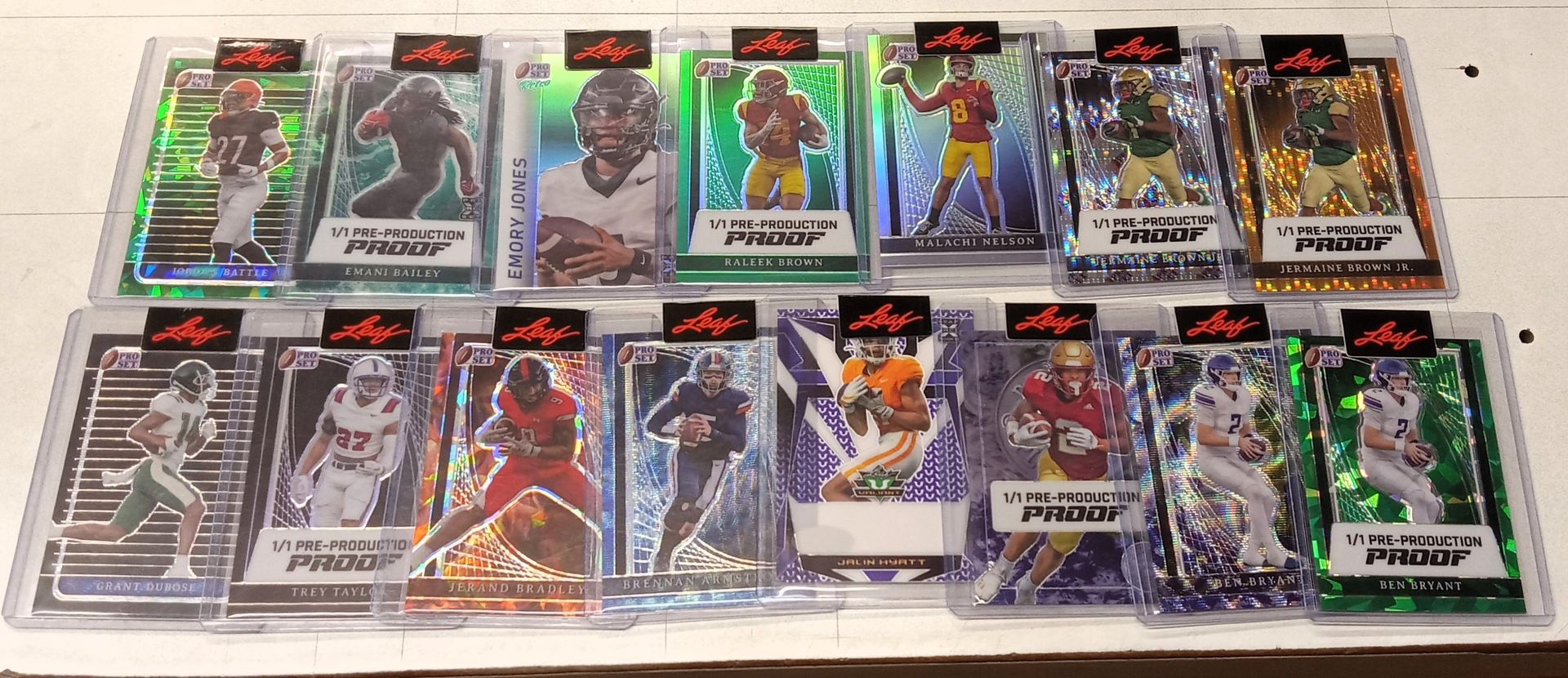 Leaf 1/1 Pre Production Proof football singles 