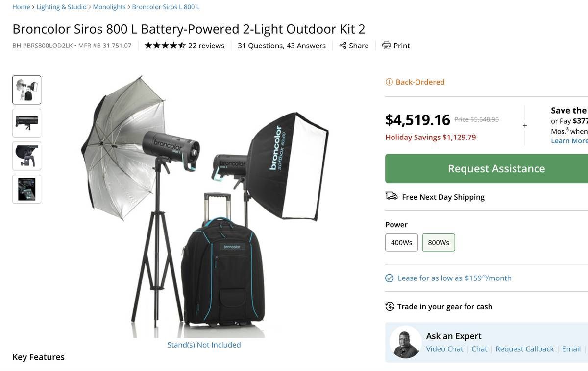 Broncolor Siros 800 L Battery-Powered 2-Light Outdoor Kit 2