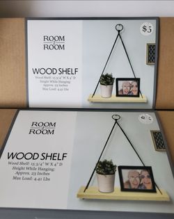 Hanging Wood Shelf - 2 boxes