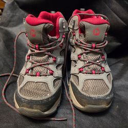 Merrell  Waterproof Boys 2.0M Brown Red Hiking Boots