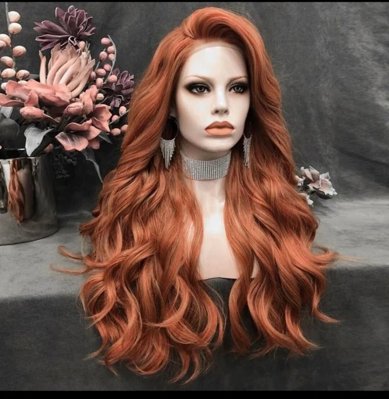 Copper Beauty Lace Front Wig Copper Straight 13x4 Transparent Lace Front Wig – Private Label main image 4