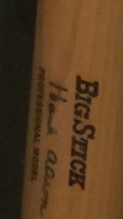 Hank Aaron Signed Bat With Display Case