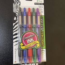 Zebra Z-Grip Retractable Ballpoint 1.0mm Assorted 5pk