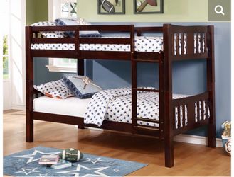 Twin Over Twin Wood Bunk Bed
